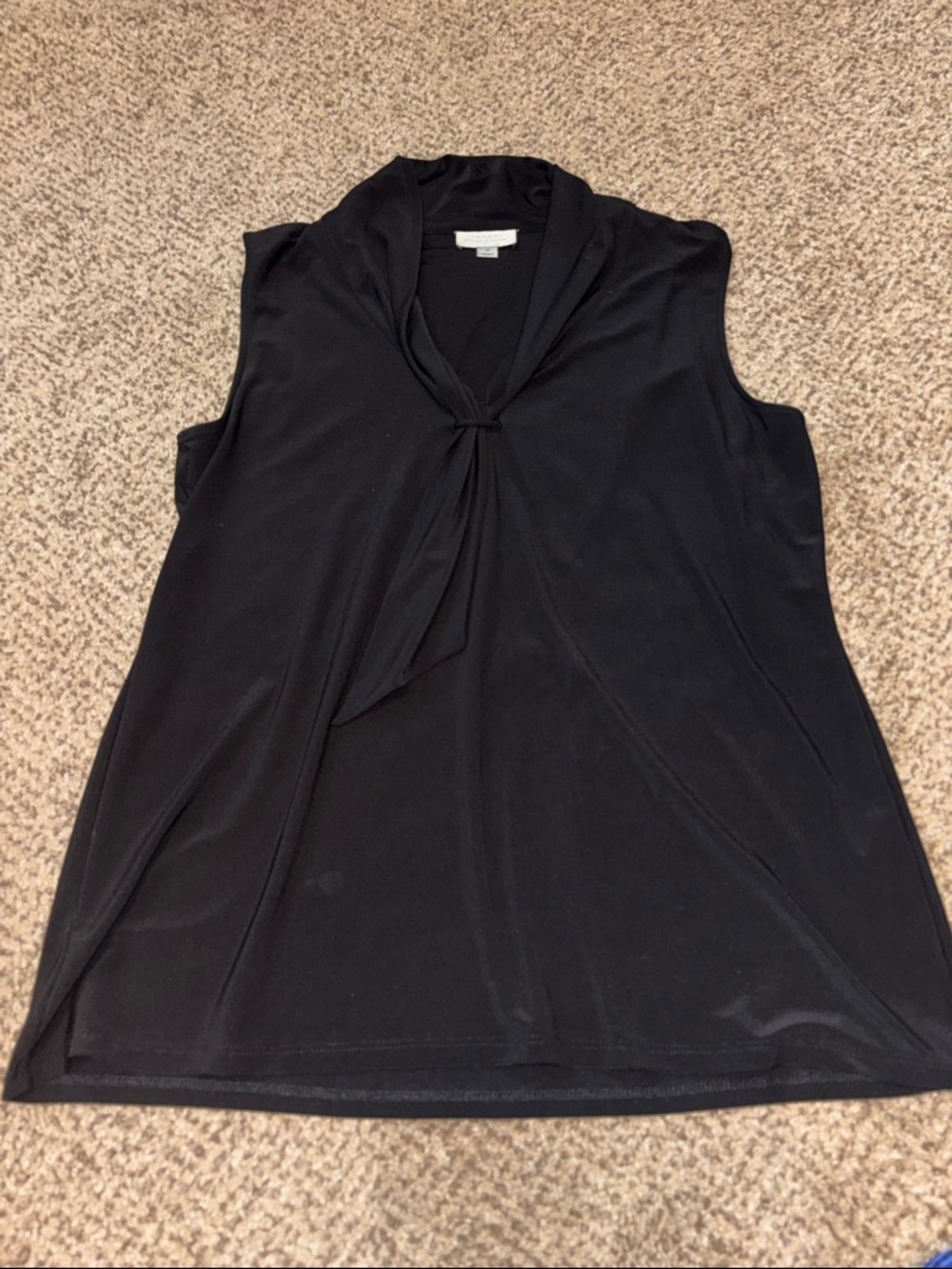 Tahari Sleeveless Black Tie-Neck Women's Top Medium